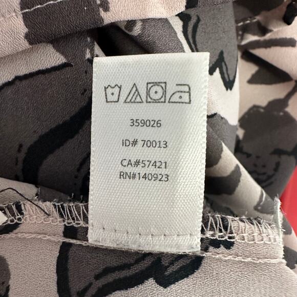 Loft Blouse WMNS XSP Floral Blush Pink Brown Long Sleeve Lightweight Round Neck - Picture 6 of 7